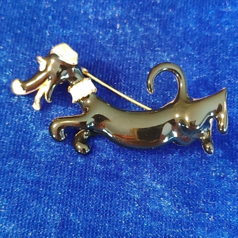 💚VINTAGE DACHSHUND/WEINER DOG BROOCH